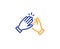 Clapping hands line icon. Clap sign. Vector