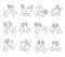 Clapping Linear Black White Icons