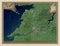 Clare, Ireland. High-res satellite. Labelled points of cities