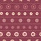 Claret vector seamless repeat pattern with different buttons in horizontal stripes for fabric, scrapbooking and craft