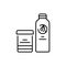 Clarifiers and oxides for hair coloring color line icon. Pictogram for web page