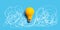 Clarifying complex ideas theme with light bulb