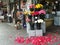 Clarinet player outside a flower shop near Pike Place Market, Seattle