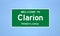 Clarion, Pennsylvania city limit sign. Town sign from the USA.