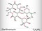 Clarithromycin molecule. It is antibacterial drug, semisynthetic macrolide antibiotic derived from erythromycin.