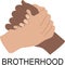 Clasped hands Brotherhood Message Vector illustration