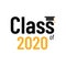 Class of 2020 concept illustration. Congratulations font. Graduation card. Educational celebrations. Class of 2020 icon.