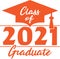 Class of 2021 Graduate Stacked Orange Banner