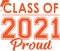 Class of 2021 PROUD Orange Stacked Graphic