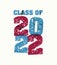 Class of 2022 Concept Stamped Word Art Illustration