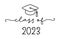CLASS OF 2023. Graduation logo with cap.