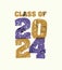 Class of 2024 Concept Stamped Word Art Illustration