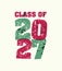 Class of 2027 Concept Stamped Word Art Illustration
