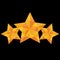 Class three triangulation yellow star on a black background