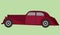 Classic 1930`s European design car vector illustration