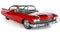 Classic 1960 Red Cadillac Coupe DeVille Car on White Background, Isolated. Vintage U.S. Car.