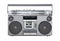 classic 1980s boom box ghettoblaster isolated on white background