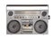 classic 1980s boom box ghettoblaster isolated on white background