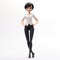 Classic Academia Style Female Doll With Black Shorts