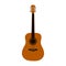 Classic acoustic guitar on white background, vector eps 10