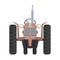 Classic Agricultural tractor icon and front view with flat color