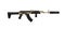 Classic AK automatic carbine in a modern body kit. Soviet army weapons isolate on a white back. Machine gun with a silencer