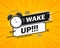 Classic alarm with wake up sign, great design for any purposes. Flat cartoon vector illustration. Sale vector