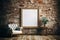 Classic allure Room interior vintage with white brick wall aesthetic