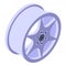 Classic aluminium wheel icon isometric vector. Car sport