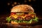 Classic American beef hamburger, Generative AI