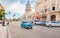 Classic American taxi car on street at Havana city in Cuba