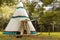 Classic American teepee  wigwam  surrounded by trees