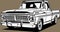 Classic american vintage retro custom car Ford F 100