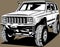 Classic american vintage retro custom car Jeep Cherokee