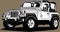 Classic american vintage retro custom car Jeep Wrangler