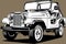 Classic american vintage retro custom car Jeep Wrangler