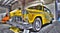 Classic American yellow checkered taxi cab