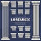 Classic ancient columns and architecture elements set