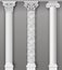 Classic antique white columns in vector graphics