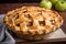 classic apple pie, with flaky crust and sweet filling