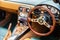 Classic automobile interior. - Plastic steering wheel MOWER