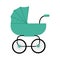 Classic Baby Carriage Vector in Flat Design.