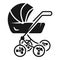 Classic baby stroller icon, simple style