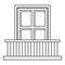 Classic balcony balustrade with window icon