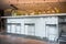 Classic bar counter interior with empty chairs