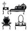 Classic Baroque royal set with luxurious ornaments