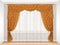 Classic beige curtain with damask pattern