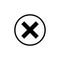 Classic black x mark check vector ai web icon.
