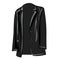 Classic black tailcoat jacket. Velvet, silk. Bright festive image. Fashion. The basic wardrobe of a minimalist. Beauty industry. V