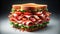 Classic BLT Sandwich with Toasted Bread, Fresh Lettuce, and Tomato